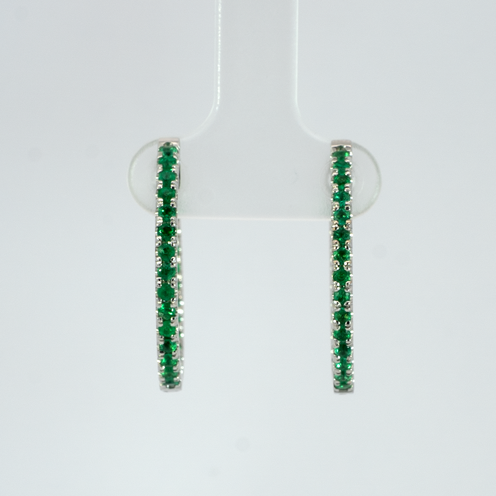 Candongas Fura 58 Esmeraldas 1.16 ct en Oro Blanco