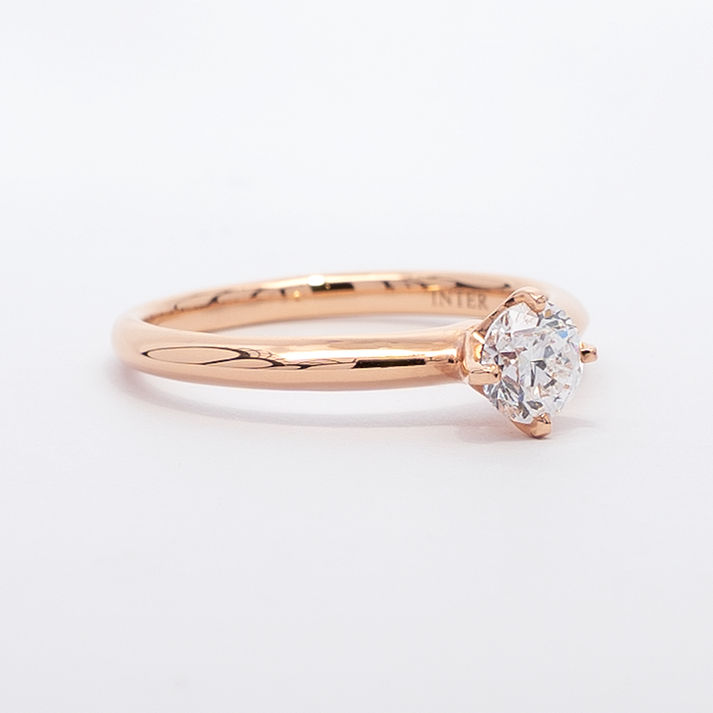 Anillo de Compromiso Luxe Solitario Diamante 0.50 ct GIA en Oro Rosa