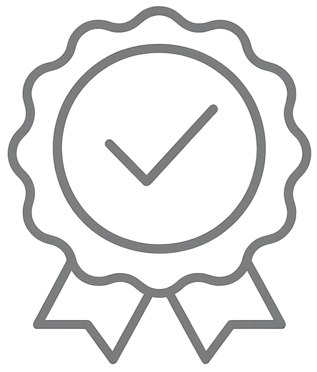 icono en png líneas grises y sin fondo para Productos Certificados