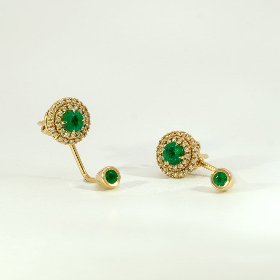 Topos Fura Esmeraldas 0.79 ct y Diamantes 0.34 ct en Oro Amarillo