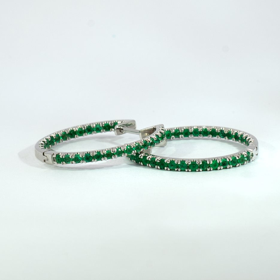 Candongas Fura 58 Esmeraldas 1.16 ct en Oro Blanco