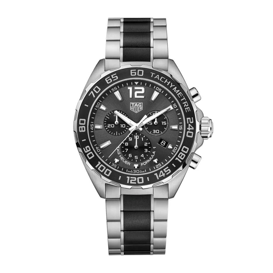 Reloj Formula 1 Cuarzo 43mm Acero y Cerámica Esfera Antracita