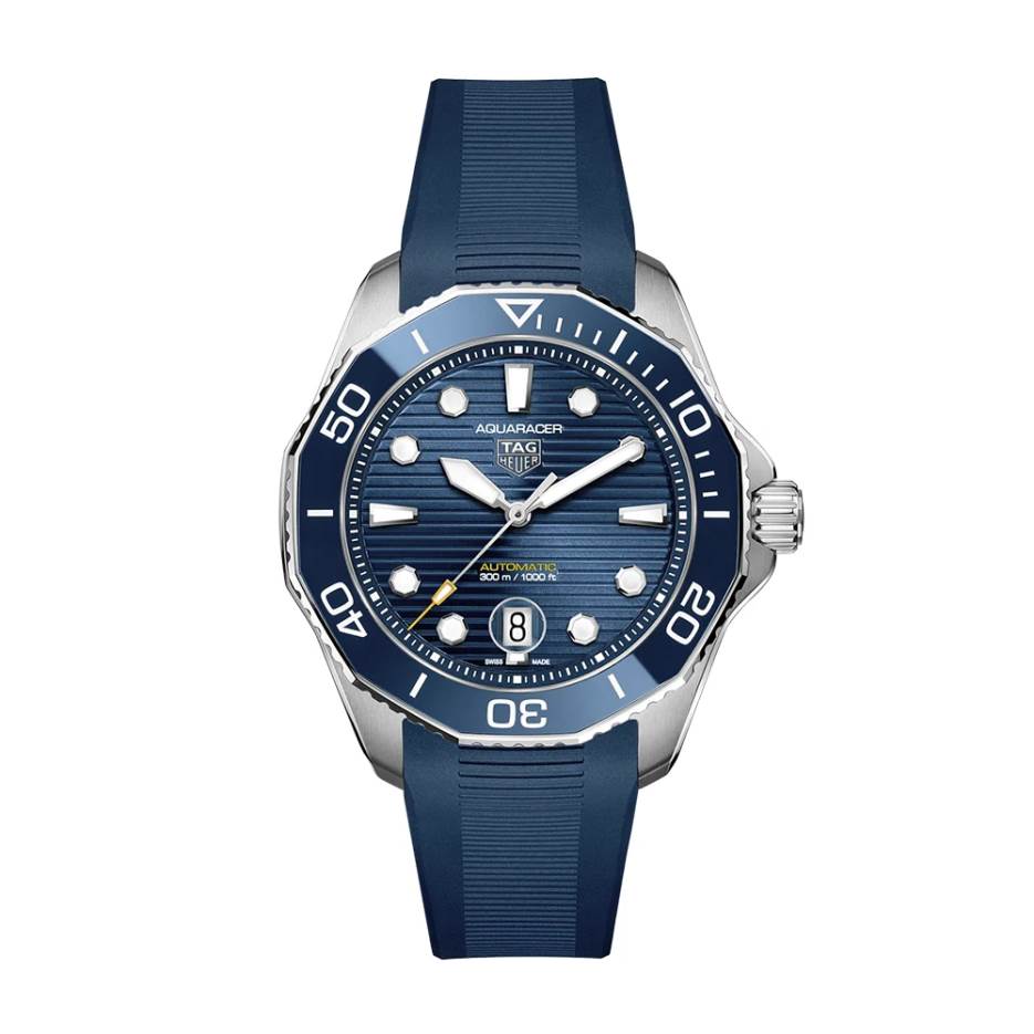 Reloj Aquaracer Automático 43mm Acero Pulso de Latex Azul