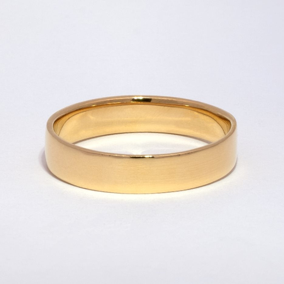 Argolla de Matrimonio en Oro Amarillo Plana Lisa 5 mm