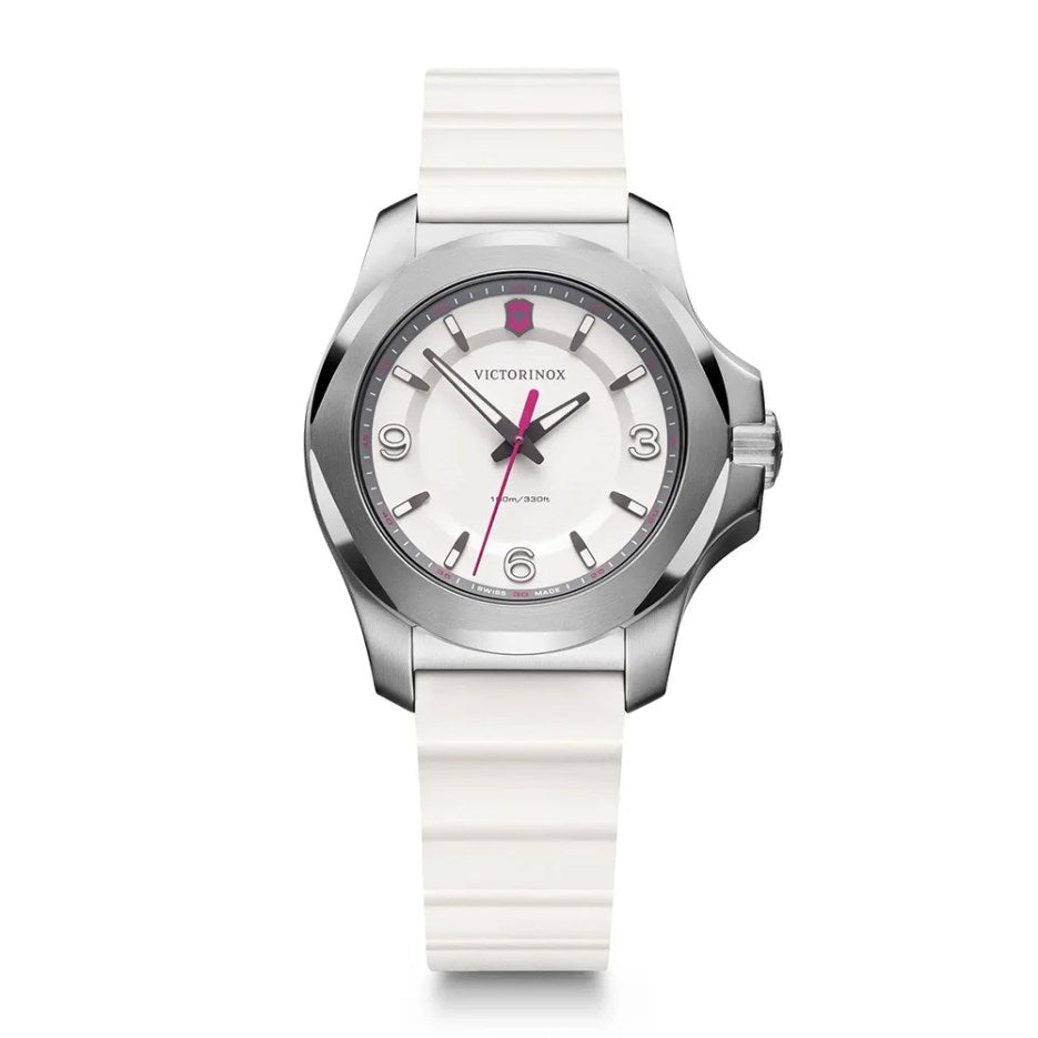 Reloj INOX 37mm Acero y Latex Blanco
