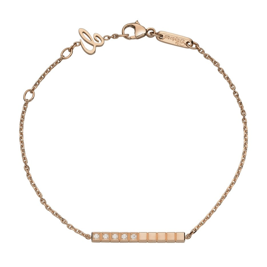 Pulsera Ice Cube Oro Rosa con 10 Diamantes