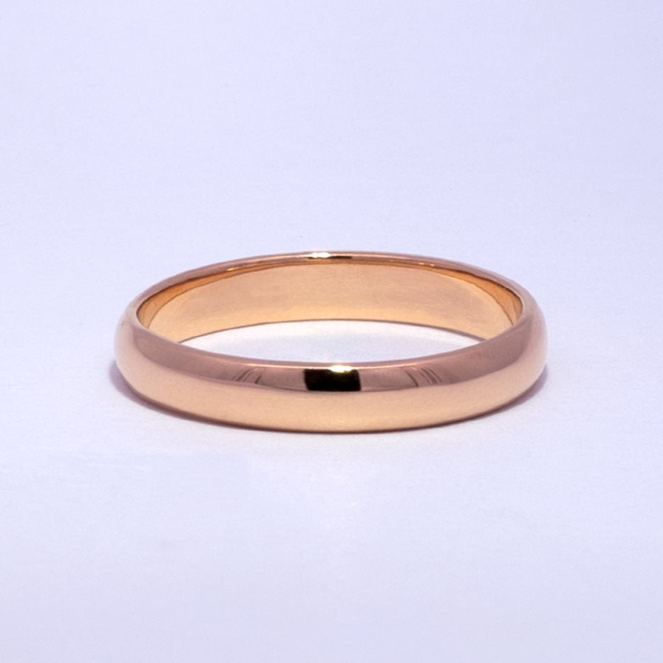Argolla de Matrimonio en Oro Rosa Media Caña Lisa 2.5 mm