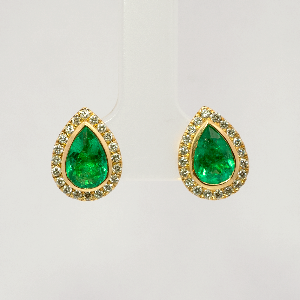Topos Fura Esmeraldas 1.75 ct y Diamantes 0.35 ct en Oro Amarillo