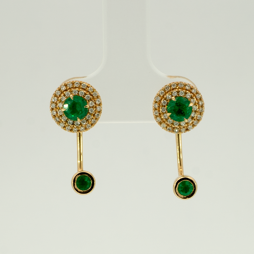 Topos Fura Esmeraldas 0.79 ct y Diamantes 0.34 ct en Oro Amarillo