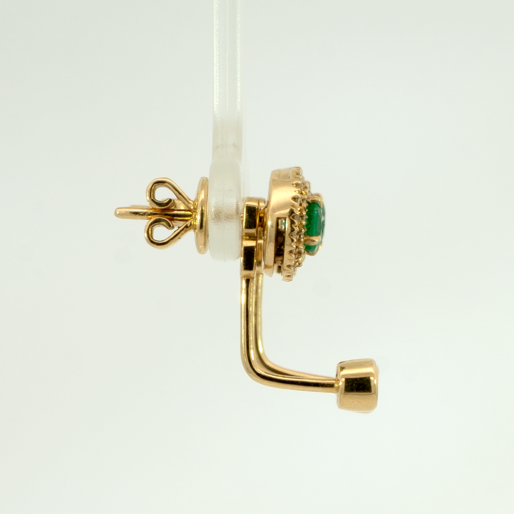 Topos Fura Esmeraldas 0.79 ct y Diamantes 0.34 ct en Oro Amarillo