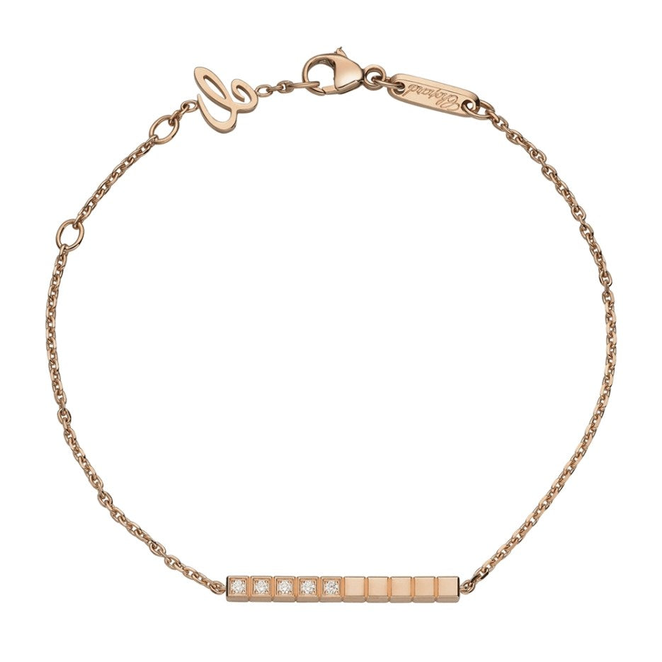 Tobillera Ice Cube Oro Rosa con 10 Diamantes