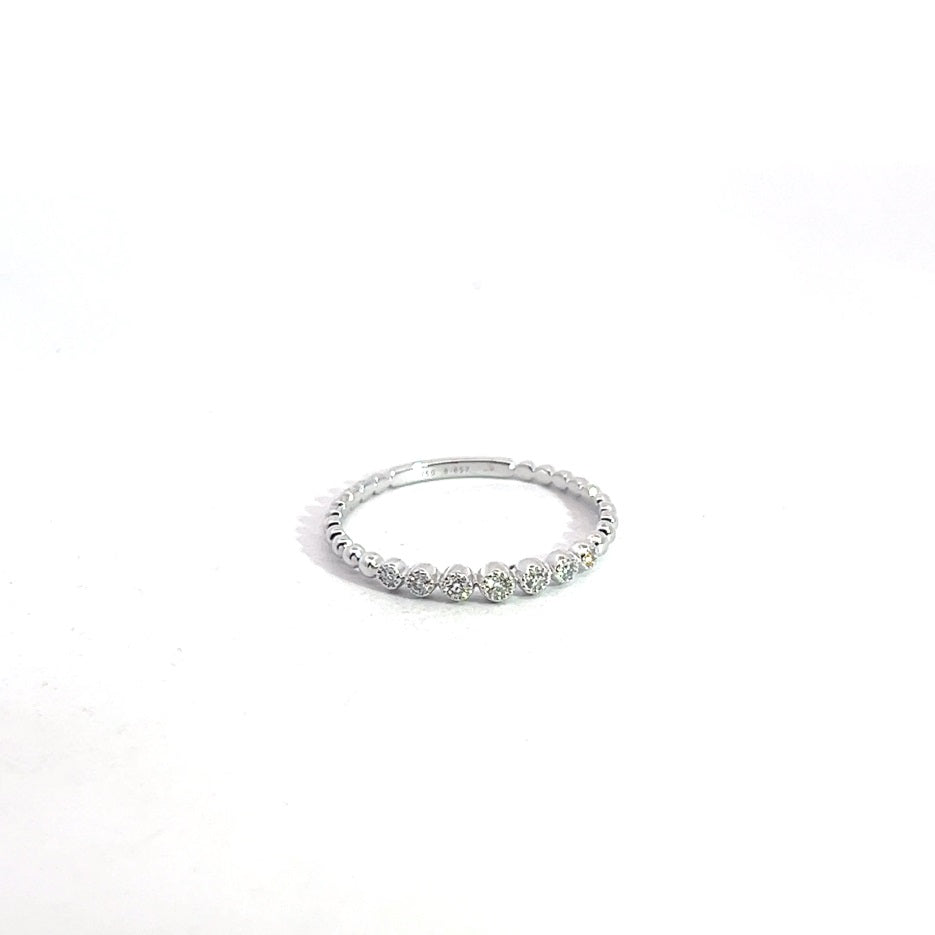 Argolla de oro blanco con 7 diamantes (0,08 ct) – bolas