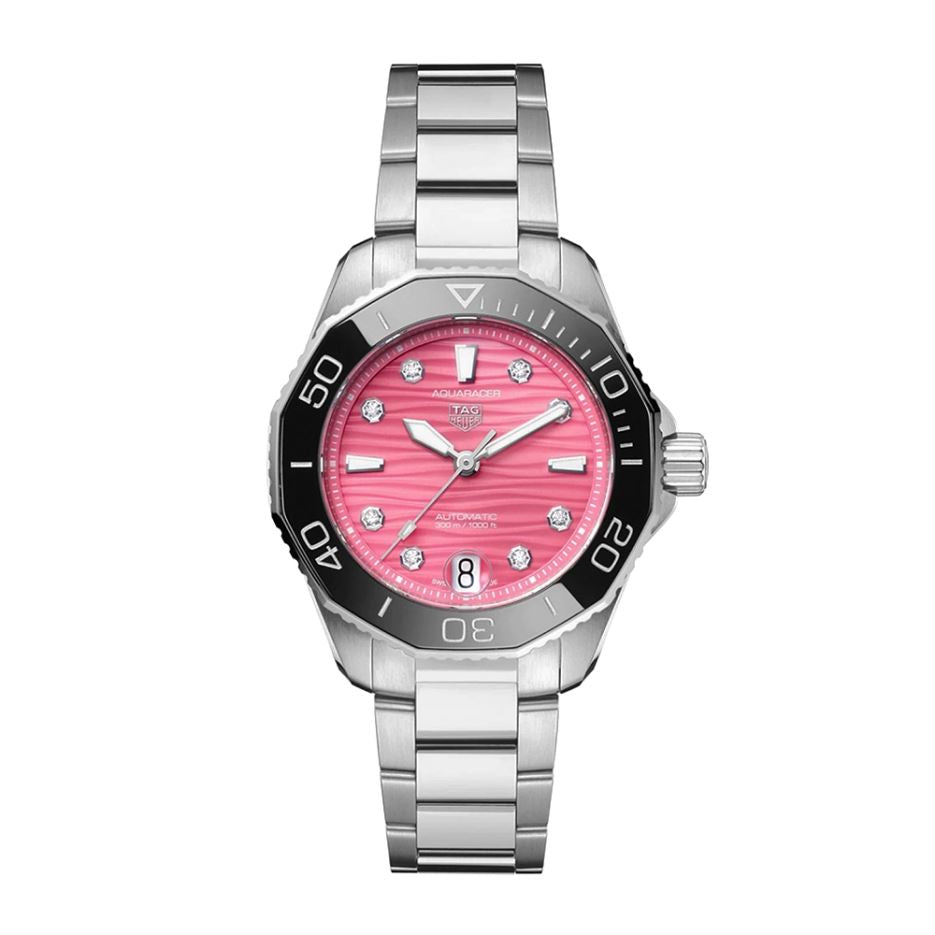 Reloj Aquaracer Automático 36mm Acero Engaste de Diamantes