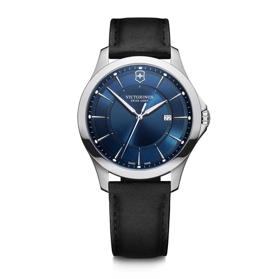 Reloj Alliance Cuarzo 40mm Cuero Esfera Azul