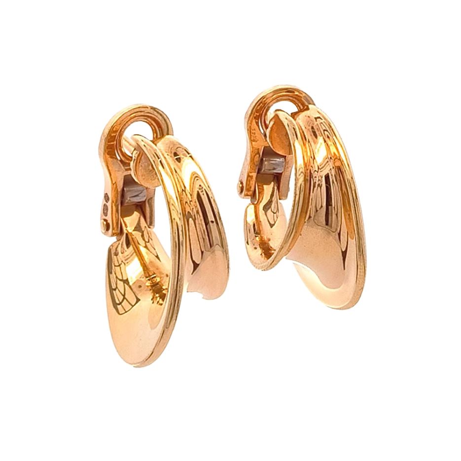 Aretes Candongas Imperiale Oro Rosa con Curvas Lisas