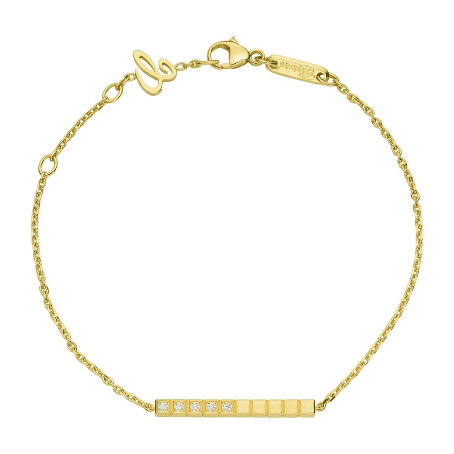 Pulsera Ice Cube Oro Amarillo 10 Diamantes