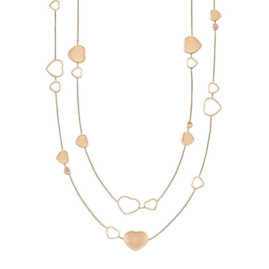 Collar Happy Hearts Oro Rosa 3 Diamantes Móviles Edición James Bond