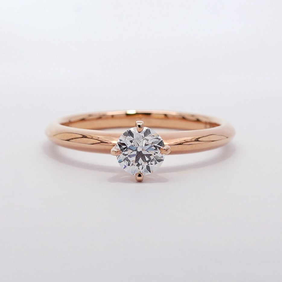 Anillo de Compromiso Luxe Solitario Diamante 0.50 ct GIA en Oro Rosa