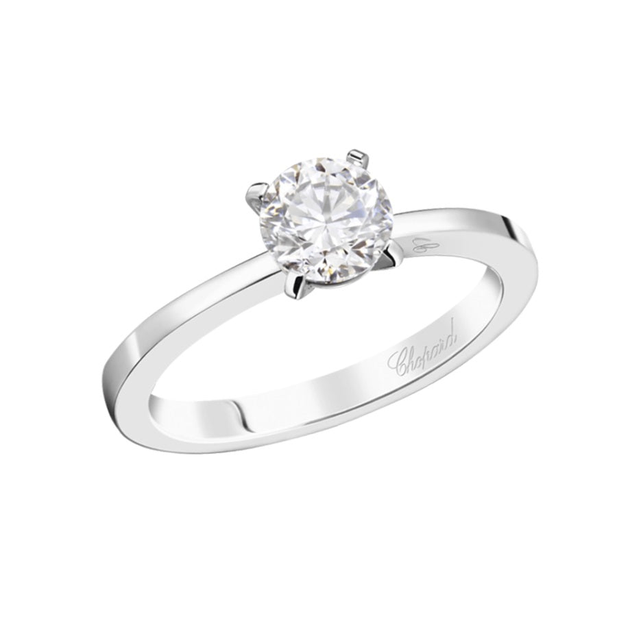 Anillo For Ever Solitario Oro Blanco