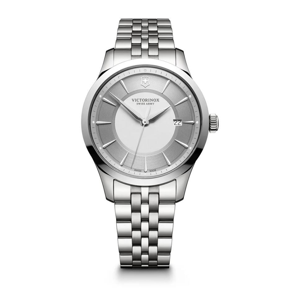 Reloj Alliance Large Cuarzo 40mm Acero Esfera Plateada