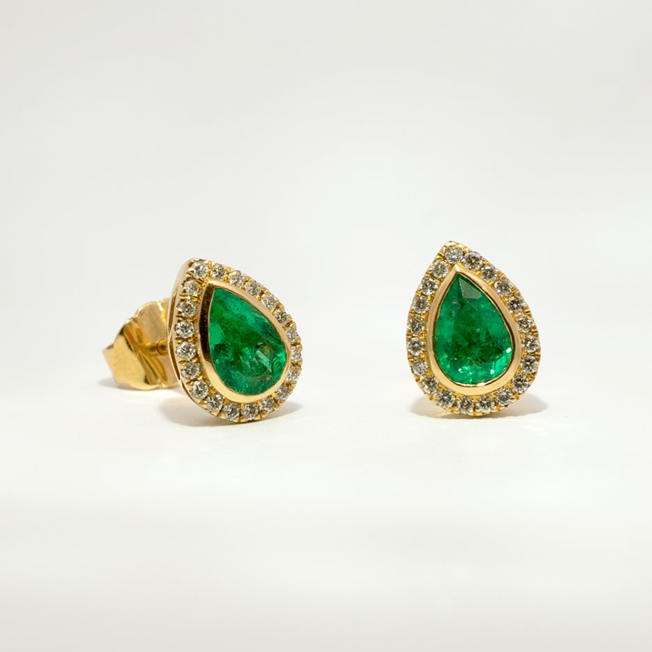 Topos Fura Esmeraldas 1.75 ct y Diamantes 0.35 ct en Oro Amarillo