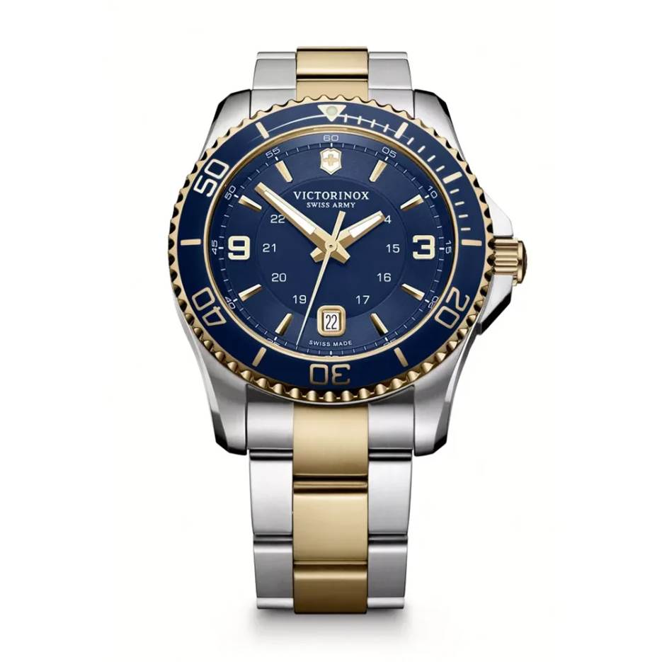 Reloj Maverick Large 43mm Acero PVD Dorado y Azul