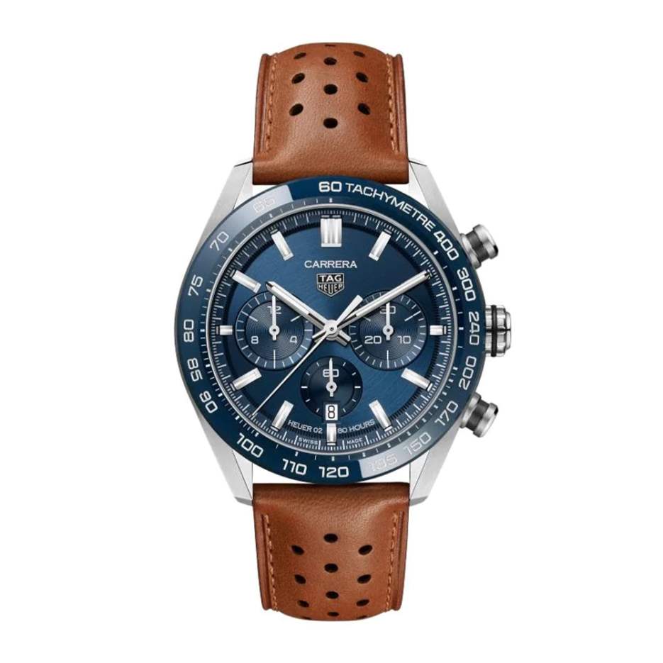 Reloj Carrera Automático 44mm Cuero Esfera Azul