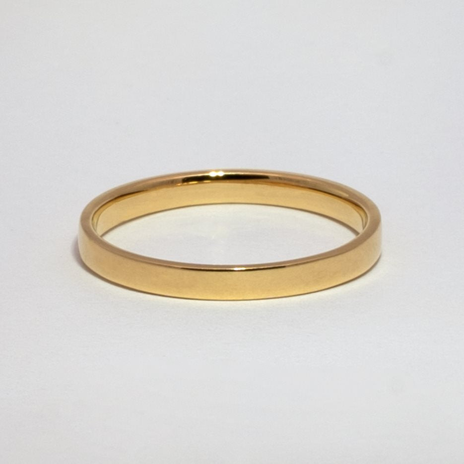 Argolla de Matrimonio en Oro Amarillo Plana Lisa 2.5 mm